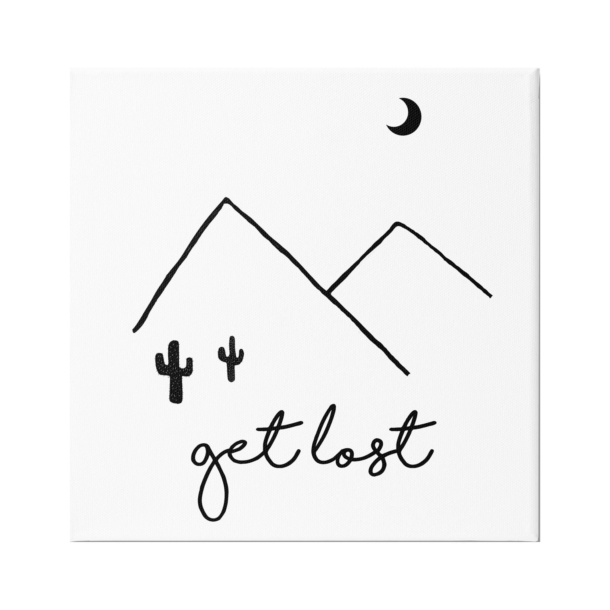 Stupell Industries Get Lost Desert Adventure Scene Minimal Line Doodle