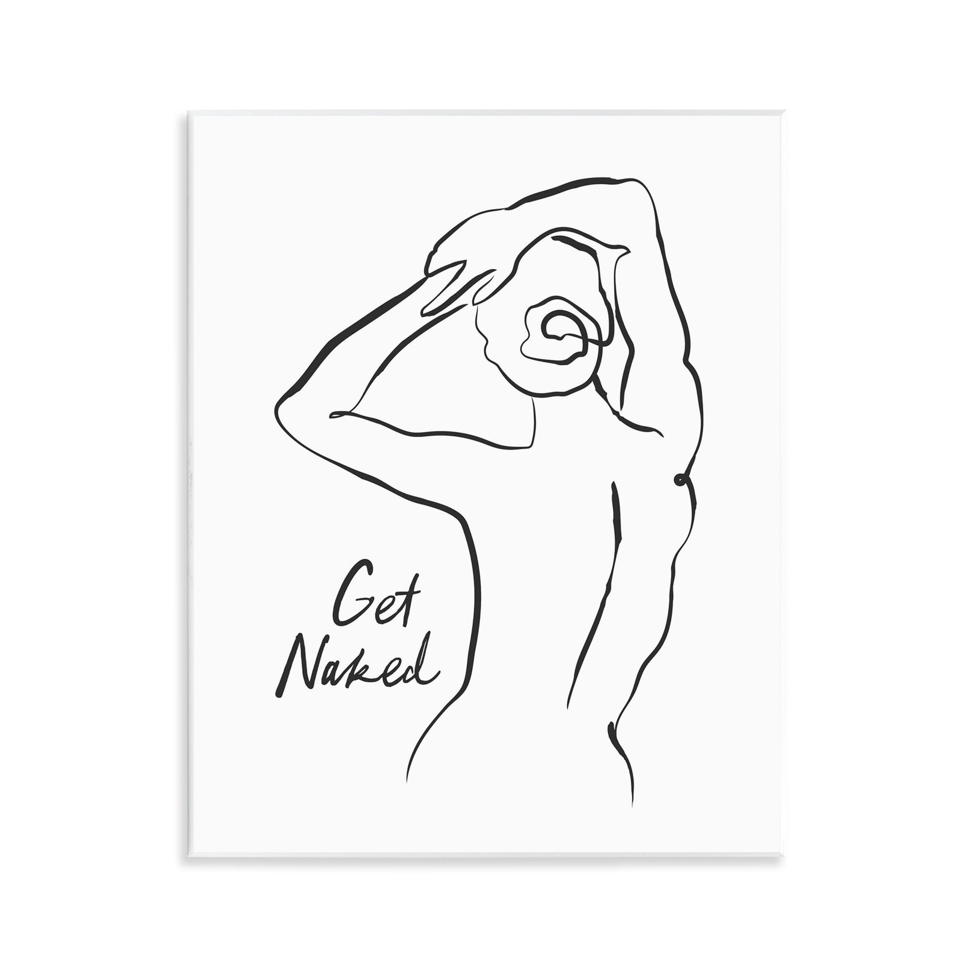 Stupell Industries Get Naked Nude Silhouette Wall Plaque Art, design by Lettered and Lined