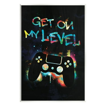Stupell Industries Get On My Level Gaming Controller Neon Paint Splatter Graphic Art Unframed Art Print Wall Art, Design by Victoria Barnes