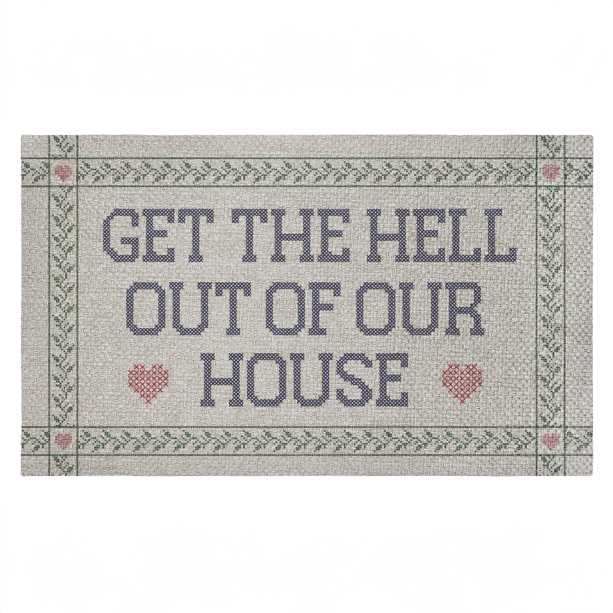 Stupell Industries Get Out Of Our House Printed Outdoor Imitation Sisal Floor Mat, design by Lil' Rue