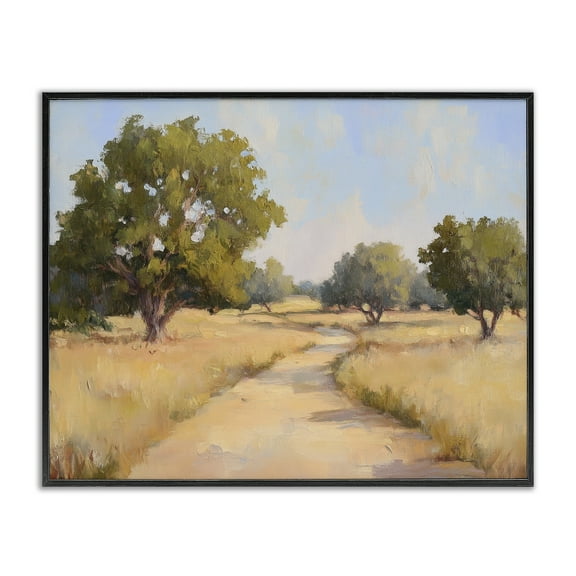Stupell Industries Getting Lost Natural Field Landscape & Nature Painting Black Framed Art Print Wall Art, 14 x 11