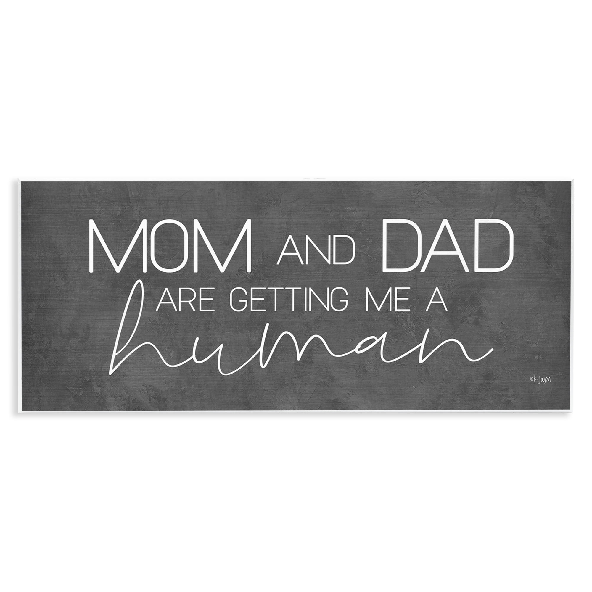 Stupell Industries Getting Me A Human Text & Numbers Painting Unframed Art Print Wall Art, 17 x 7