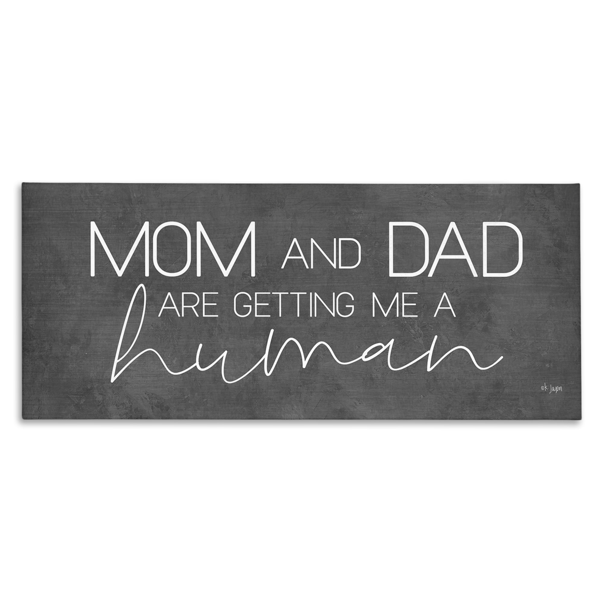 Stupell Industries Getting Me A Human Text & Numbers Painting Wrapped Canvas Art Print Wall Art, 30 x 13