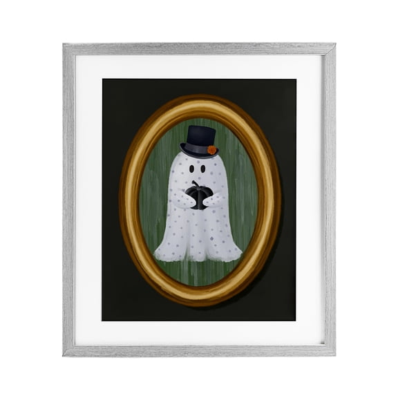 Ghost Boy Portrait Gray Framed Print Under Glass, 17 x 21, Made In USA