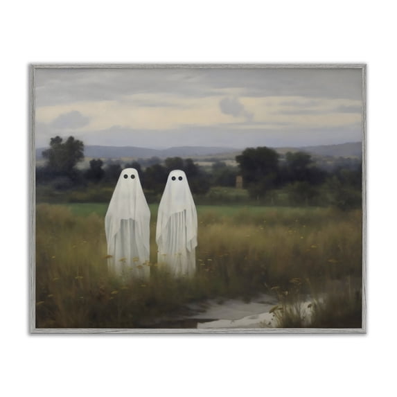 Stupell Industries French Country Ghost Duo in Field Gray Framed Giclee Art, 14 x 11, by LSR Design Studio