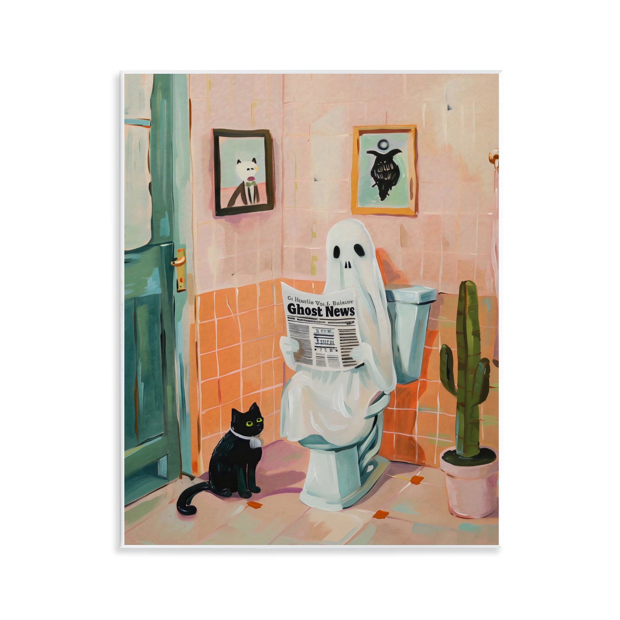 Stupell Industries Ghost Reading Newspaper Wall Plaque Art, design by The Prints Vibe