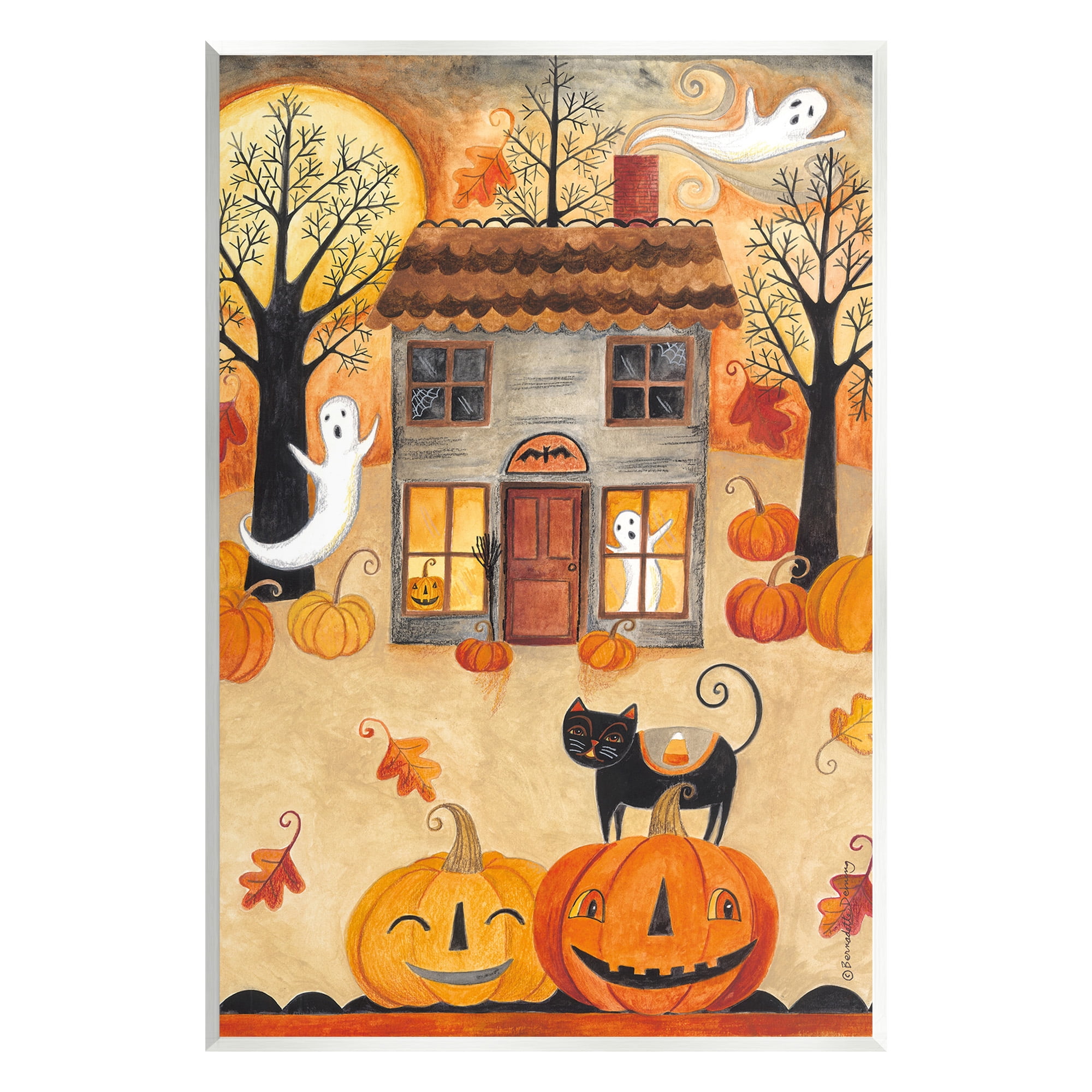 Stupell Industries Ghosts on Halloween Night Holiday Painting Unframed Art Print Wall Art, 10 x 15