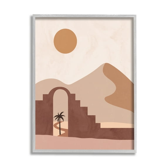 Stupell Industries Giant Sand Dune Deserted Buildings Oasis Daylight Illusion,11 x 14, Design by Nina Blue