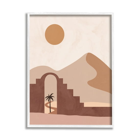 Stupell Industries Giant Sand Dune Deserted Buildings Oasis Daylight Illusion,11 x 14, Design by Nina Blue