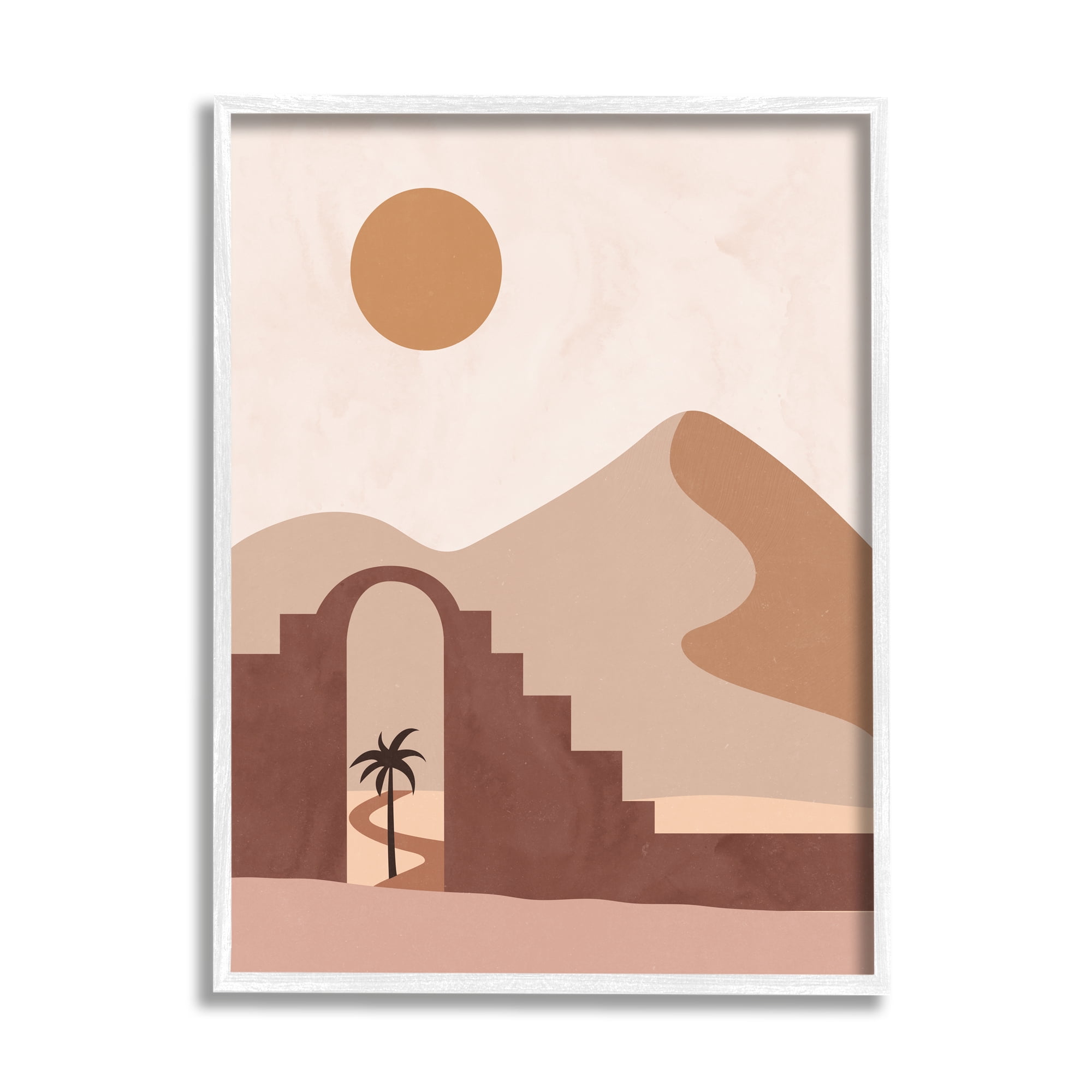 Stupell Industries Giant Sand Dune Deserted Buildings Oasis Daylight Illusion,16 x 20, Design by Nina Blue