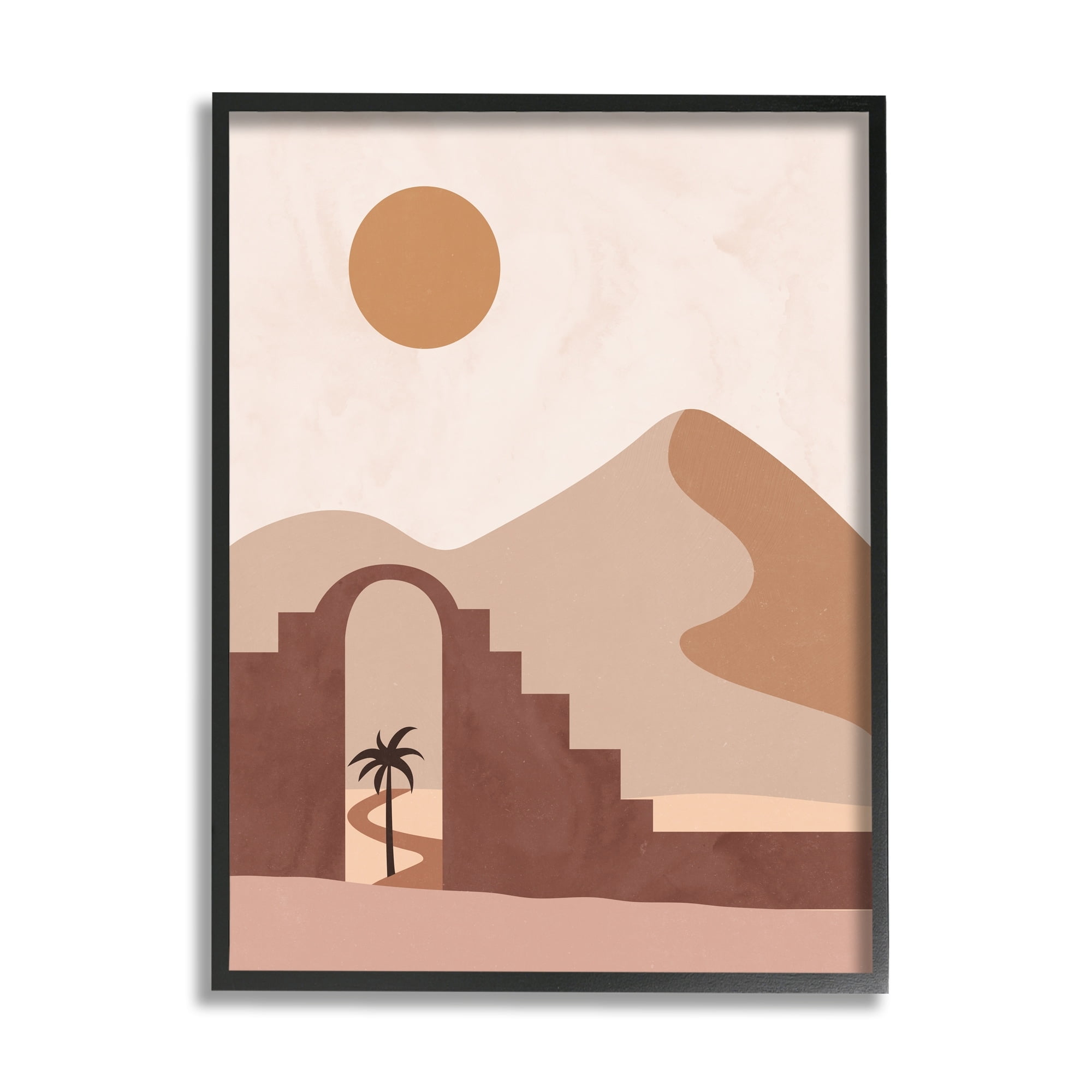 Stupell Industries Giant Sand Dune Deserted Buildings Oasis Daylight Illusion,24 x 30, Design by Nina Blue