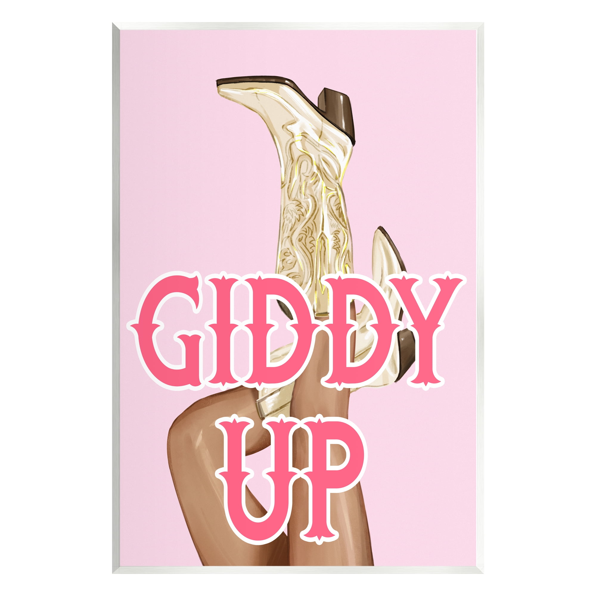 Stupell Industries Giddy Up Cowgirl Phrase Typography Painting Unframed Art Print Wall Art, 10 x 15