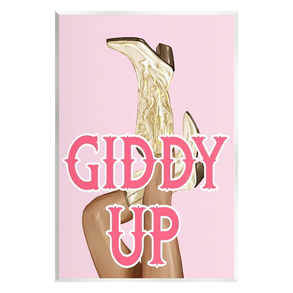 Stupell Industries Giddy Up Cowgirl Phrase Typography Painting Unframed Art Print Wall Art, 10 x 15