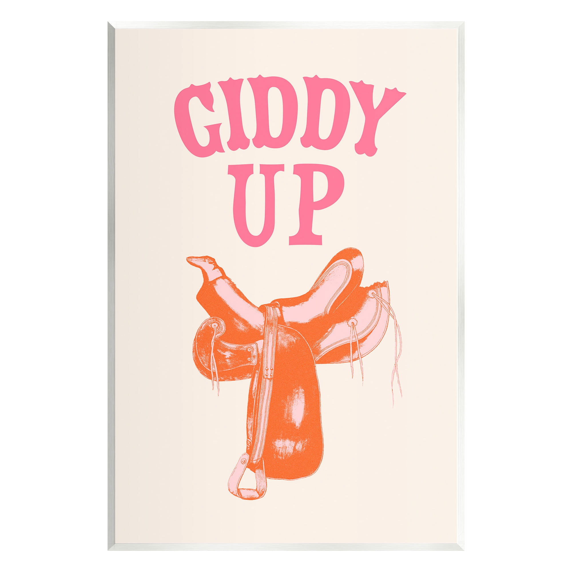 Stupell Industries Giddy Up Phrase Typography Painting Unframed Art Print Wall Art, 13 x 19