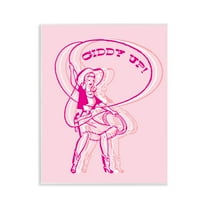 Stupell Industries Giddy Up Rodeo Girl People Painting Unframed Art Print Wall Art, 11 x 14