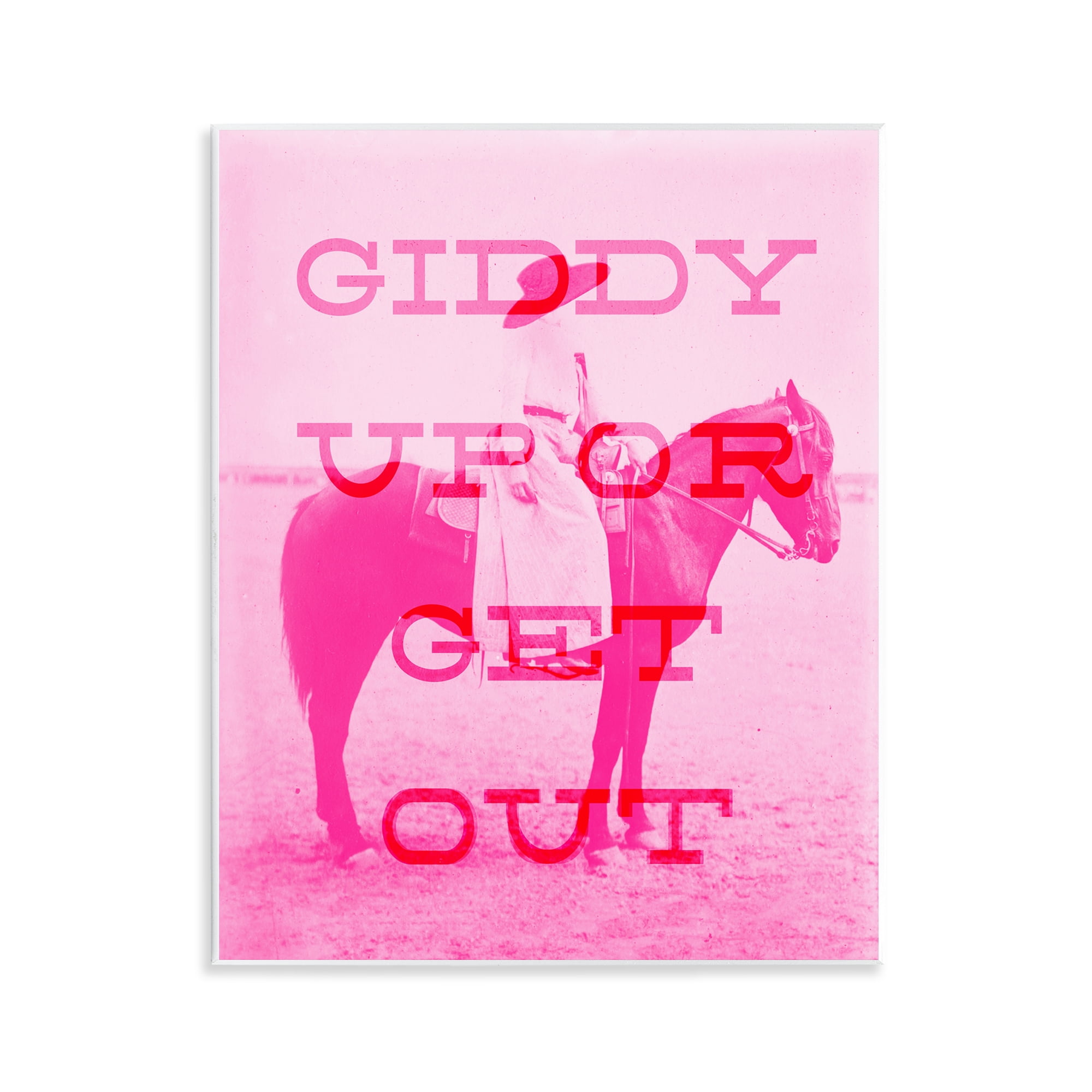 Stupell Industries Giddy Up or Get Out Animals Painting Unframed Art Print Wall Art, 11 x 14