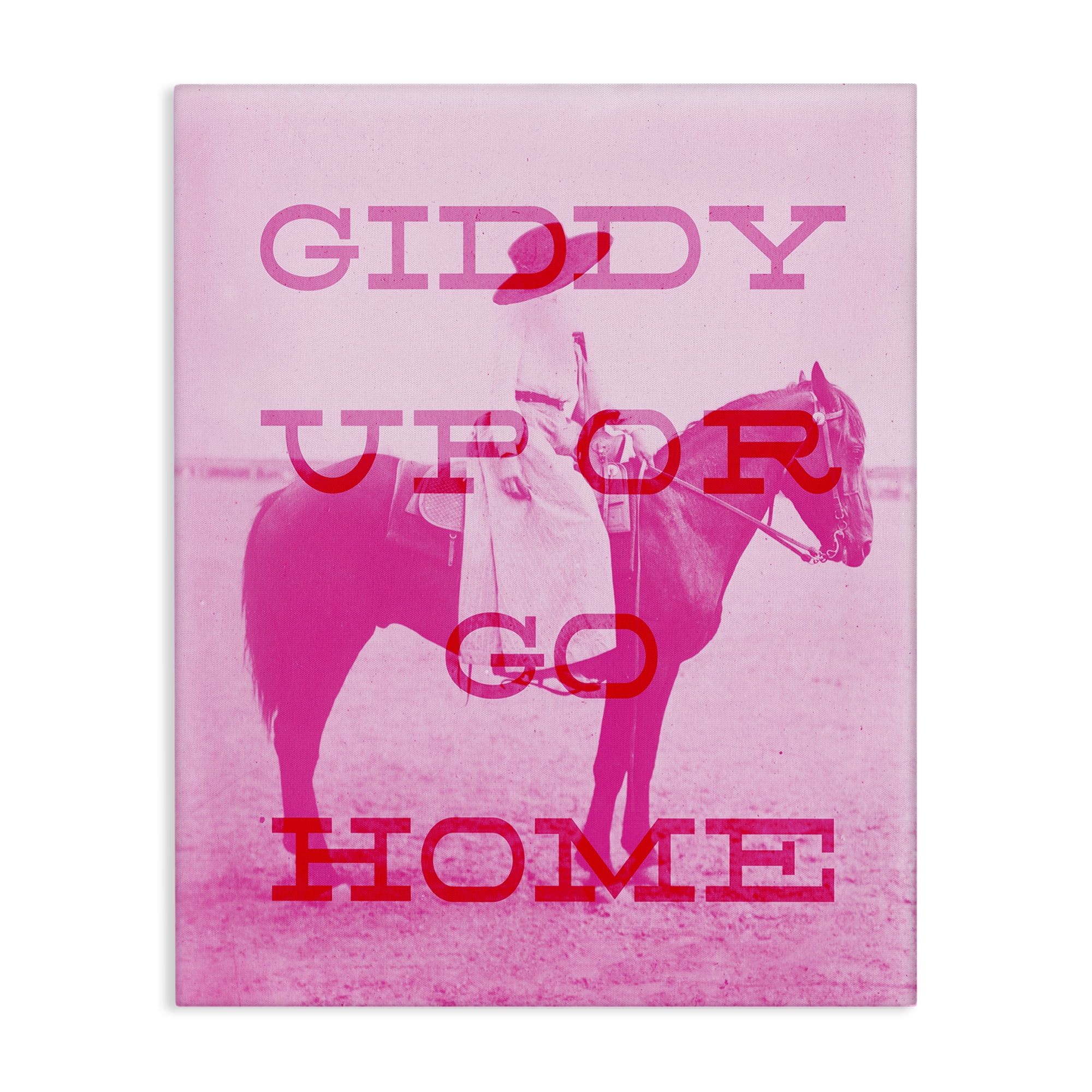 Stupell Industries Giddy Up or Go Home Animals Painting Wrapped Canvas Art Print Wall Art, 24 x 30