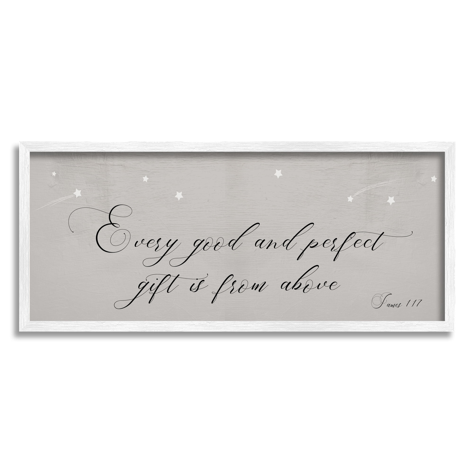 Stupell Industries Gift From Above James 1:17 Proverbs Shooting Stars, 10 x 24, Designed by Daphne Polselli