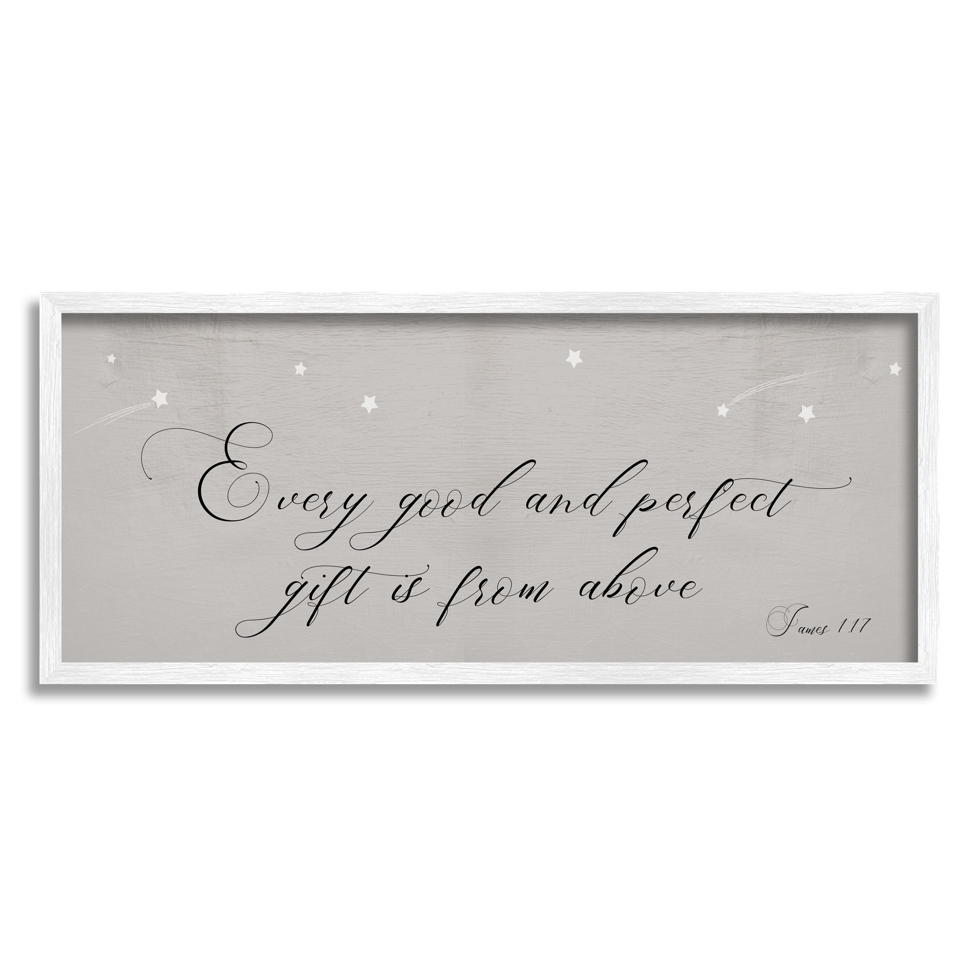 Stupell Industries Gift From Above James 1:17 Proverbs Shooting Stars, 13 x 30, Designed by Daphne Polselli