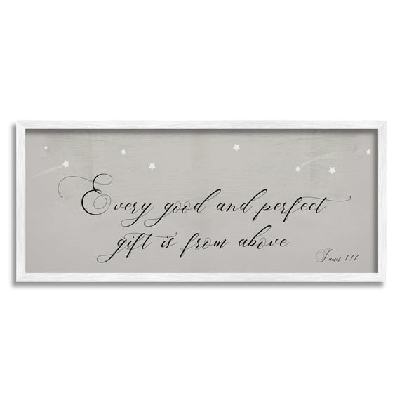 Stupell Industries Gift From Above James 1:17 Proverbs Shooting Stars, 13 x 30, Designed by Daphne Polselli