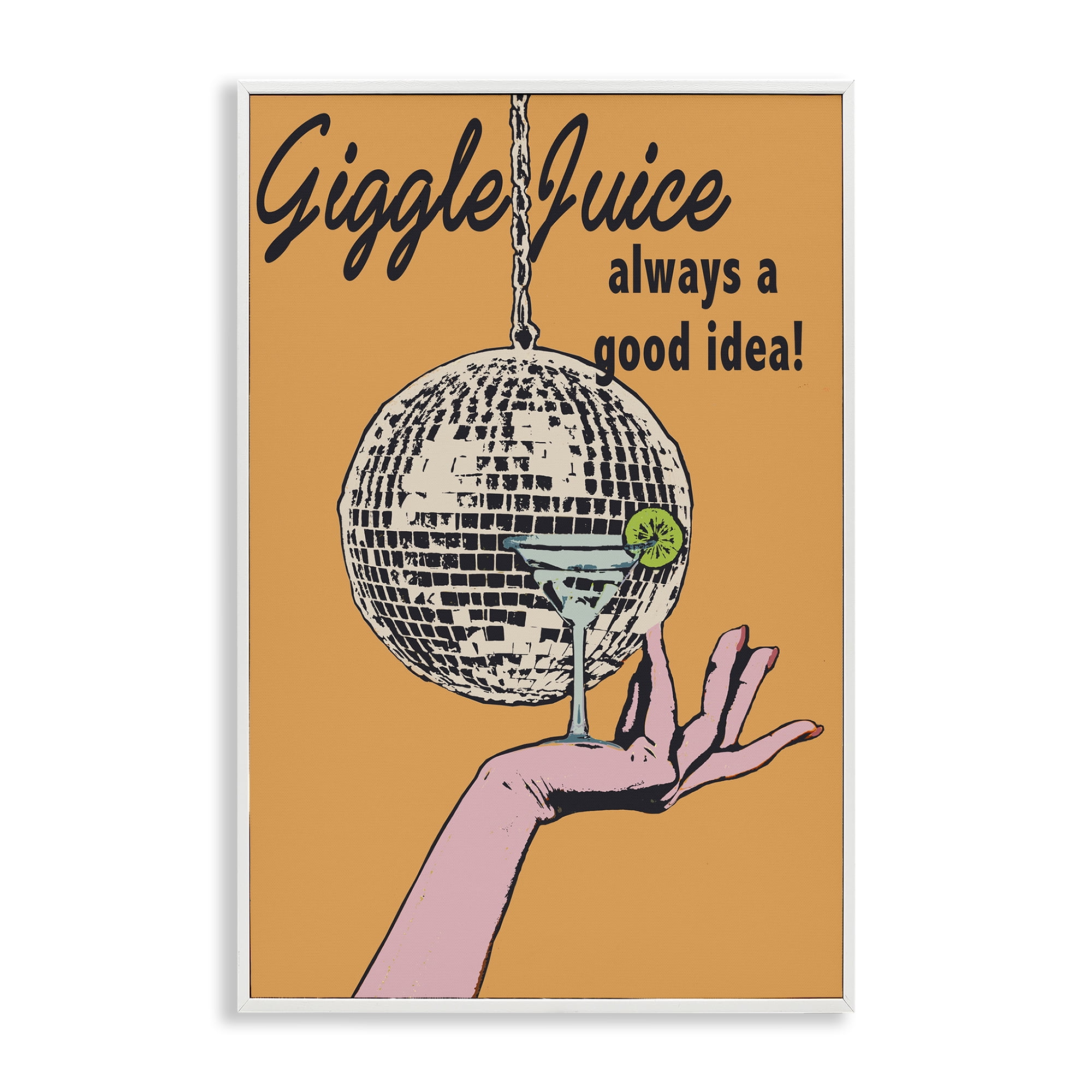 Stupell Industries Giggle Juice Cocktail Food & Beverage Painting White Framed Art Print Wall Art, 16 x 24