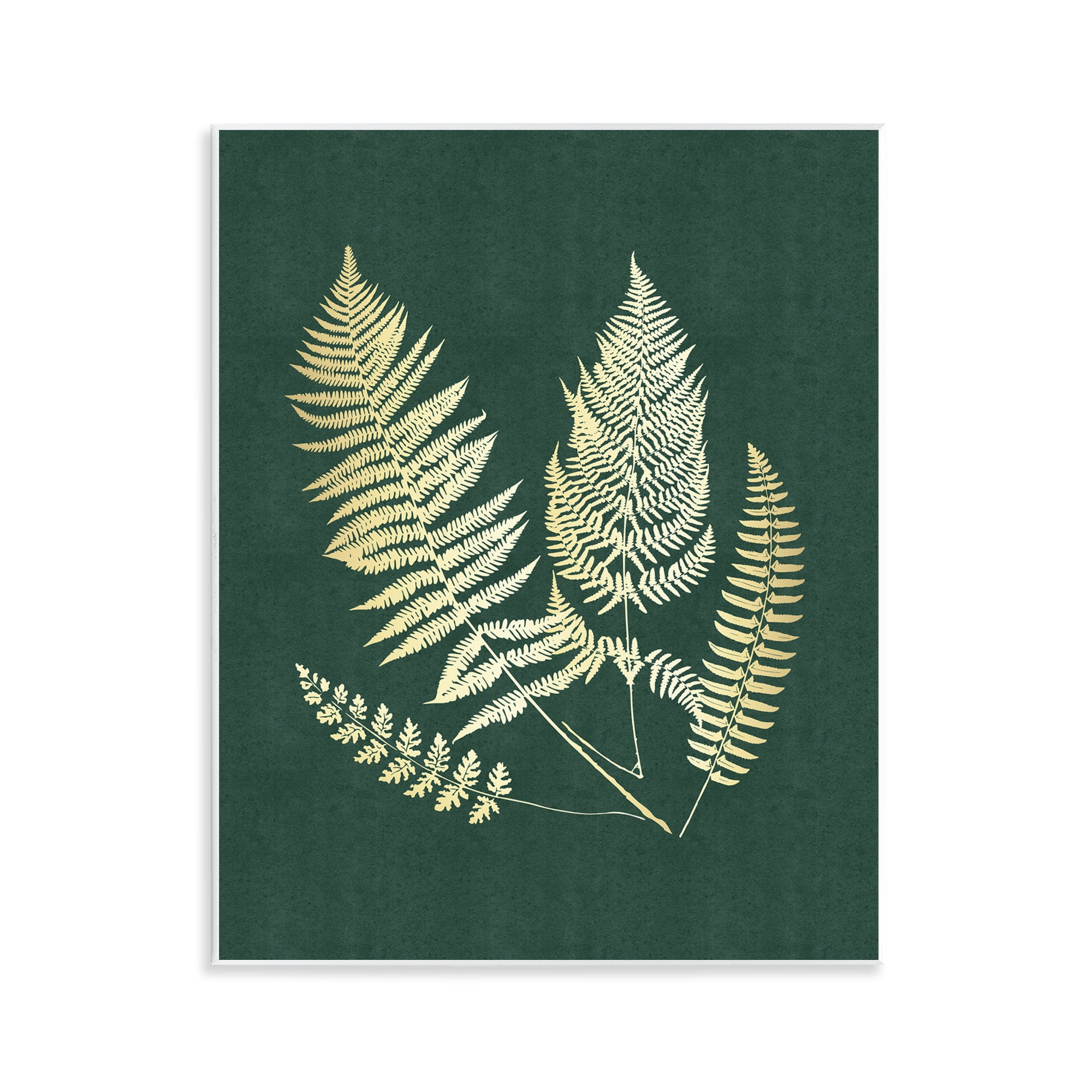 Stupell Industries Gilded Fern Sprigs Plants & Flowers Painting Unframed Art Print Wall Art, 11 x 14