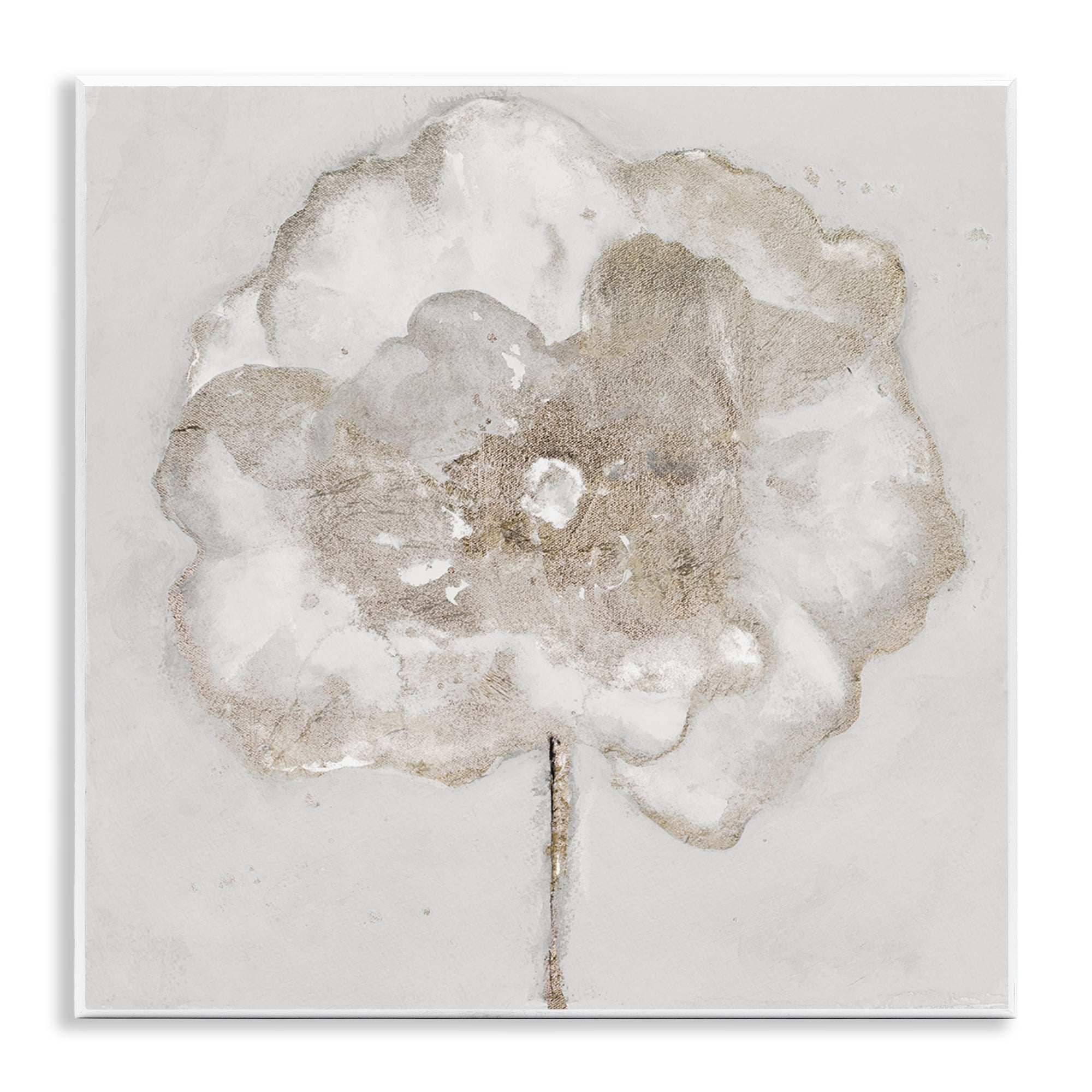 Stupell Industries Gilded Flower Blossoms Botanical & Floral Painting Unframed Art Print Wall Art, 12 x 12