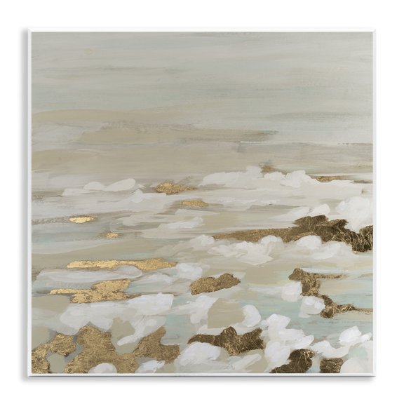 Stupell Industries Gilded Surf Abstract Waves Wall Plaque Art design by June Erica Vess, 12 x 12