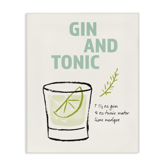 Stupell Industries Modern Gin & Tonic Recipe Canvas Art, 24 x 30, by Victoria Barnes