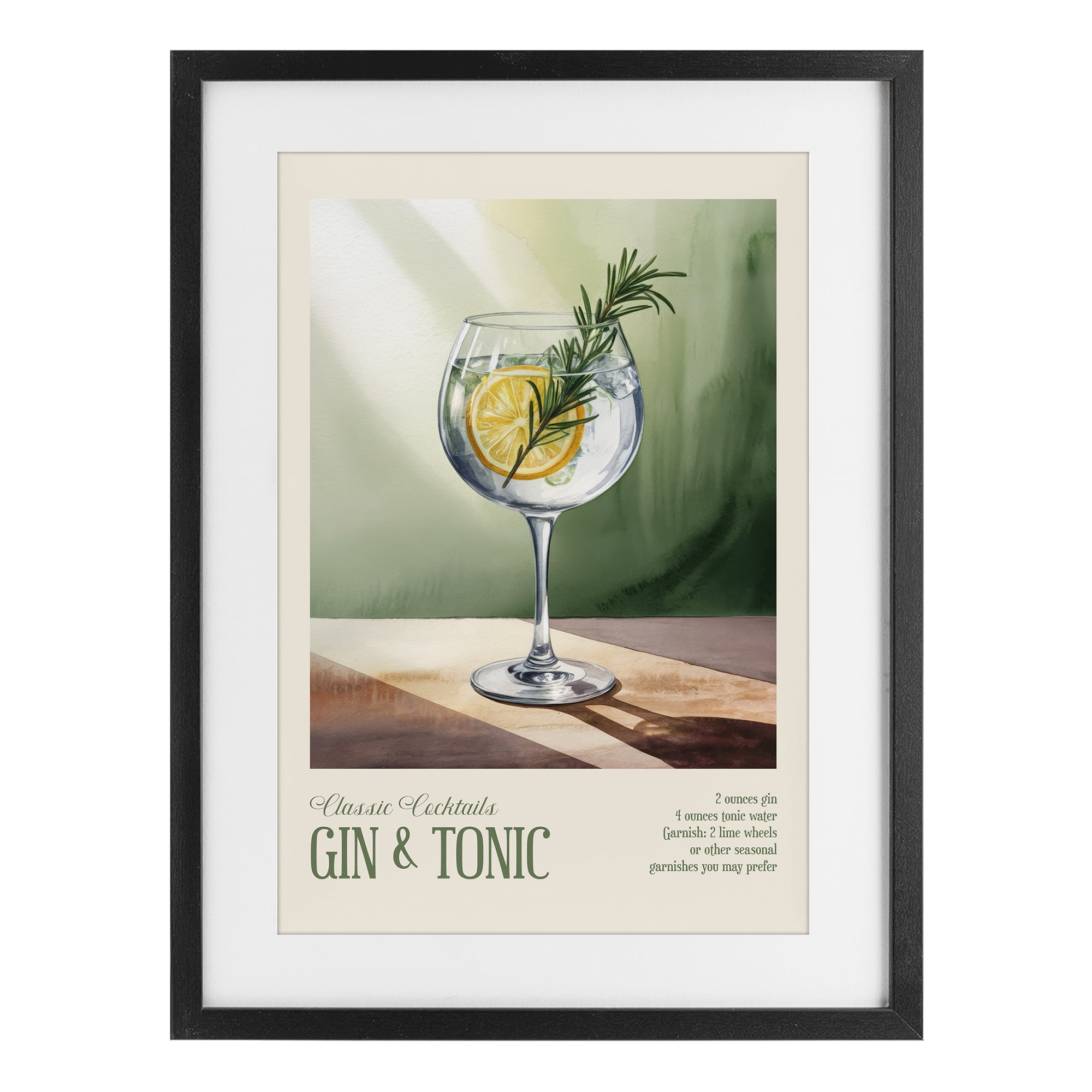 Stupell Industries Gin & Tonic Sun Rays Black Framed Print Under Glass, design by Andreas Magnusson