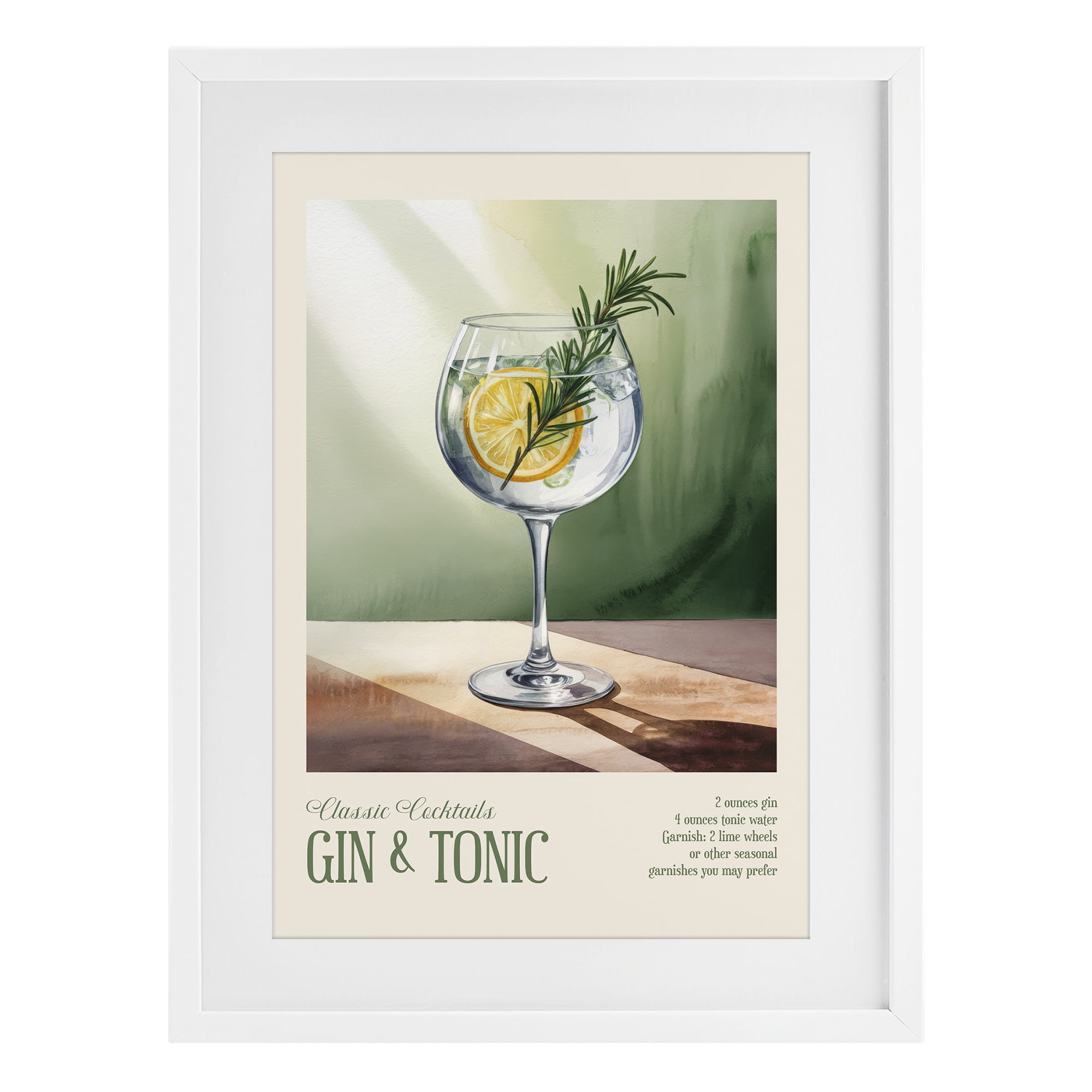 Stupell Industries Gin & Tonic Sun Rays White Framed Print Under Glass, design by Andreas Magnusson