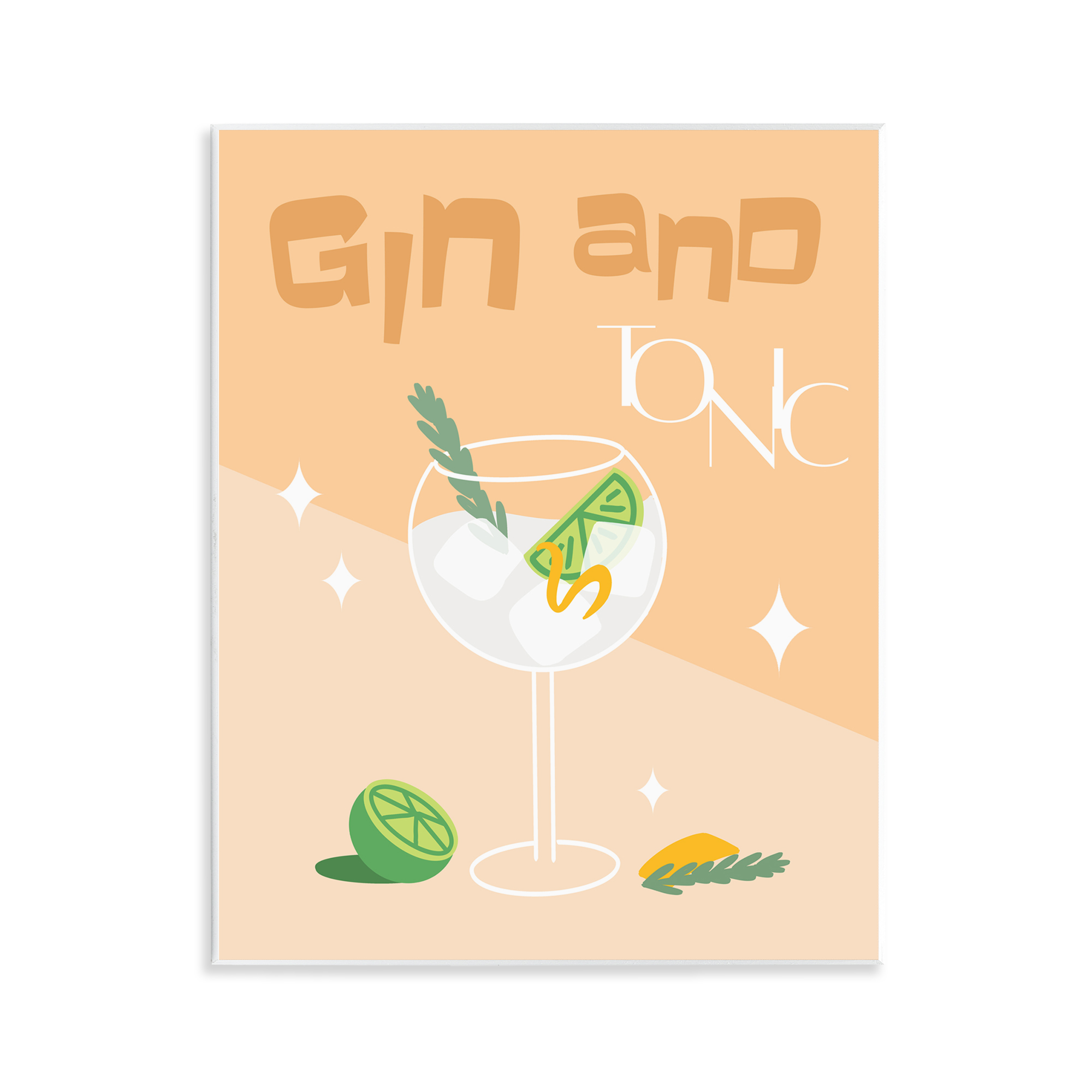 Stupell Industries Gin & Tonic Typography Food & Beverage Painting Unframed Art Print Wall Art, 11 x 14