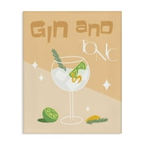 Stupell Industries Gin & Tonic Typography Food & Beverage Painting Wrapped Canvas Art Print Wall Art, 16 x 20