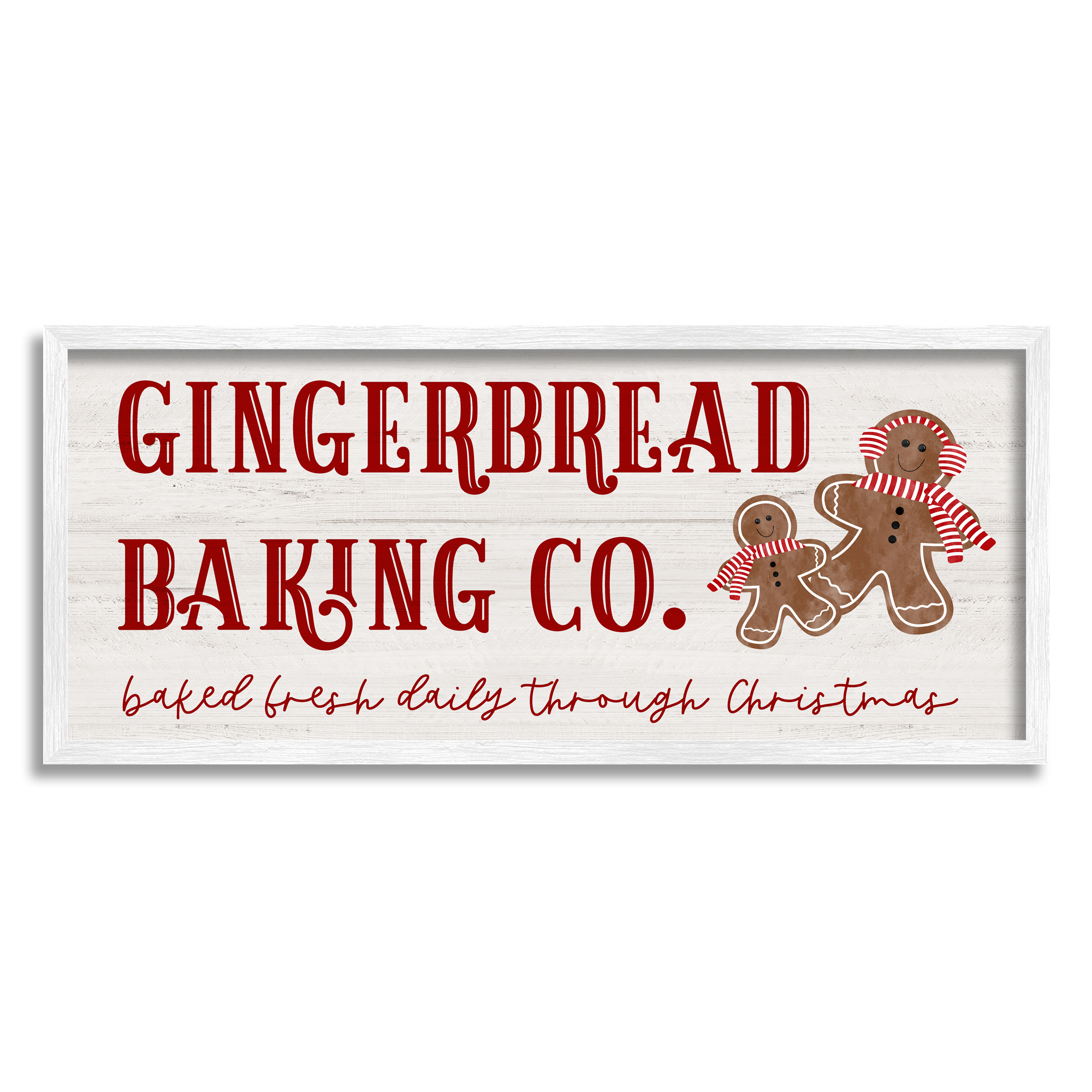 Stupell Industries Gingerbread Baking Co Holiday Holiday Painting White Framed Art Print Wall Art