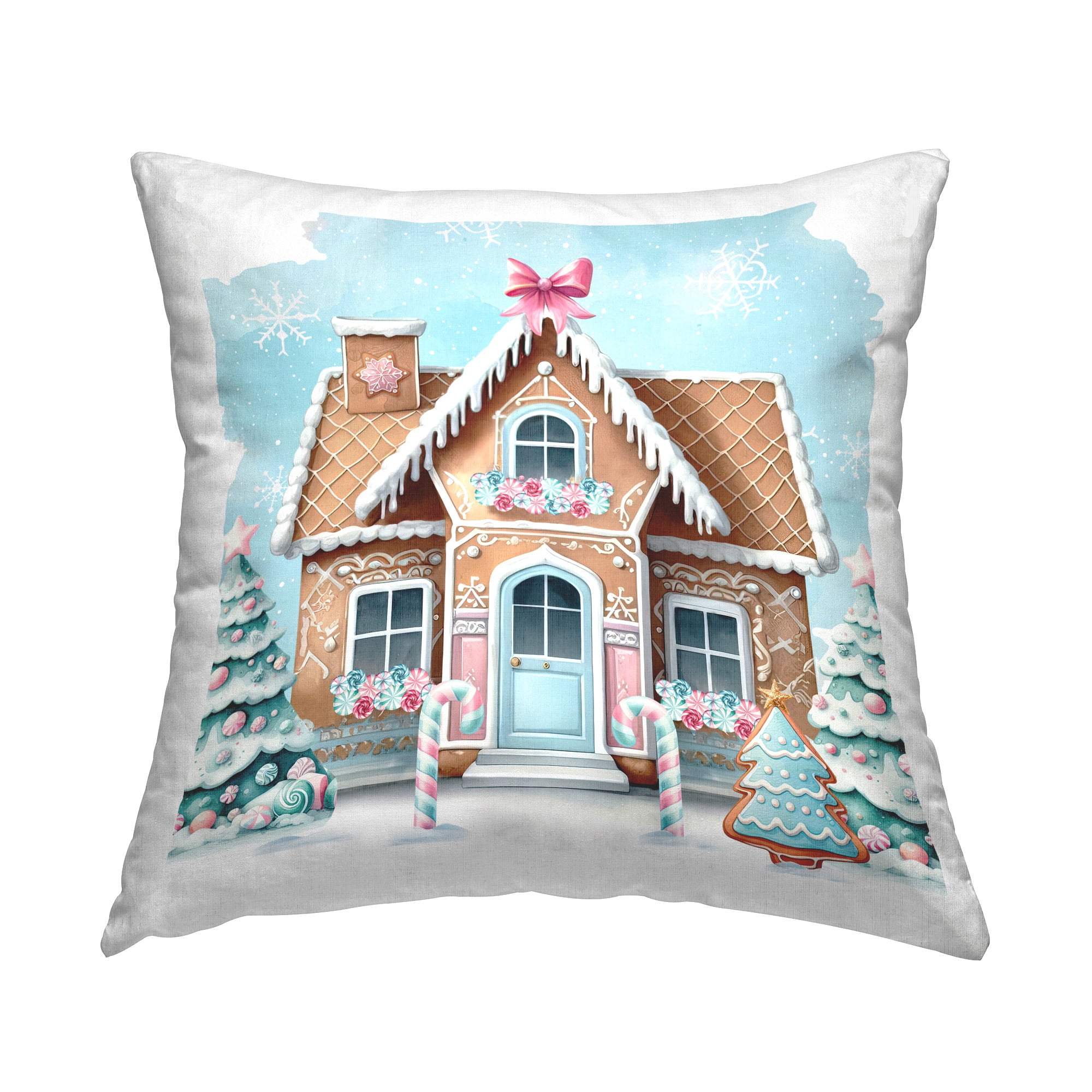 Stupell Industries Gingerbread House Scene Decorative Printed Throw Pillow Design by Nicole DeCamp