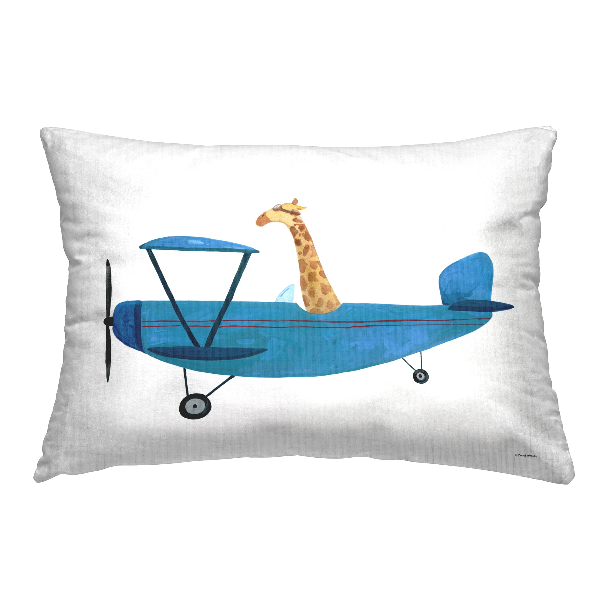 Stupell Industries Giraffe Airplane Pilot Decorative Printed Throw Pillow, 14 x 20
