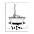 thumbnail image 1 of Stupell Industries Giraffe Bathroom Sketch Bath Relaxation Animal Design Wall Plaque Design by Rachel Nieman, 1 of 5