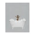 thumbnail image 1 of Stupell Industries Rustic Lodge Giraffe Blue Bath Cute Canvas Art, 36 x 48, by Leah Straatsma, 1 of 7
