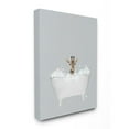 thumbnail image 1 of Stupell Industries Giraffe Blue Bath Cute Animal Design Canvas Wall Art by Leah Straatsma, 1 of 1