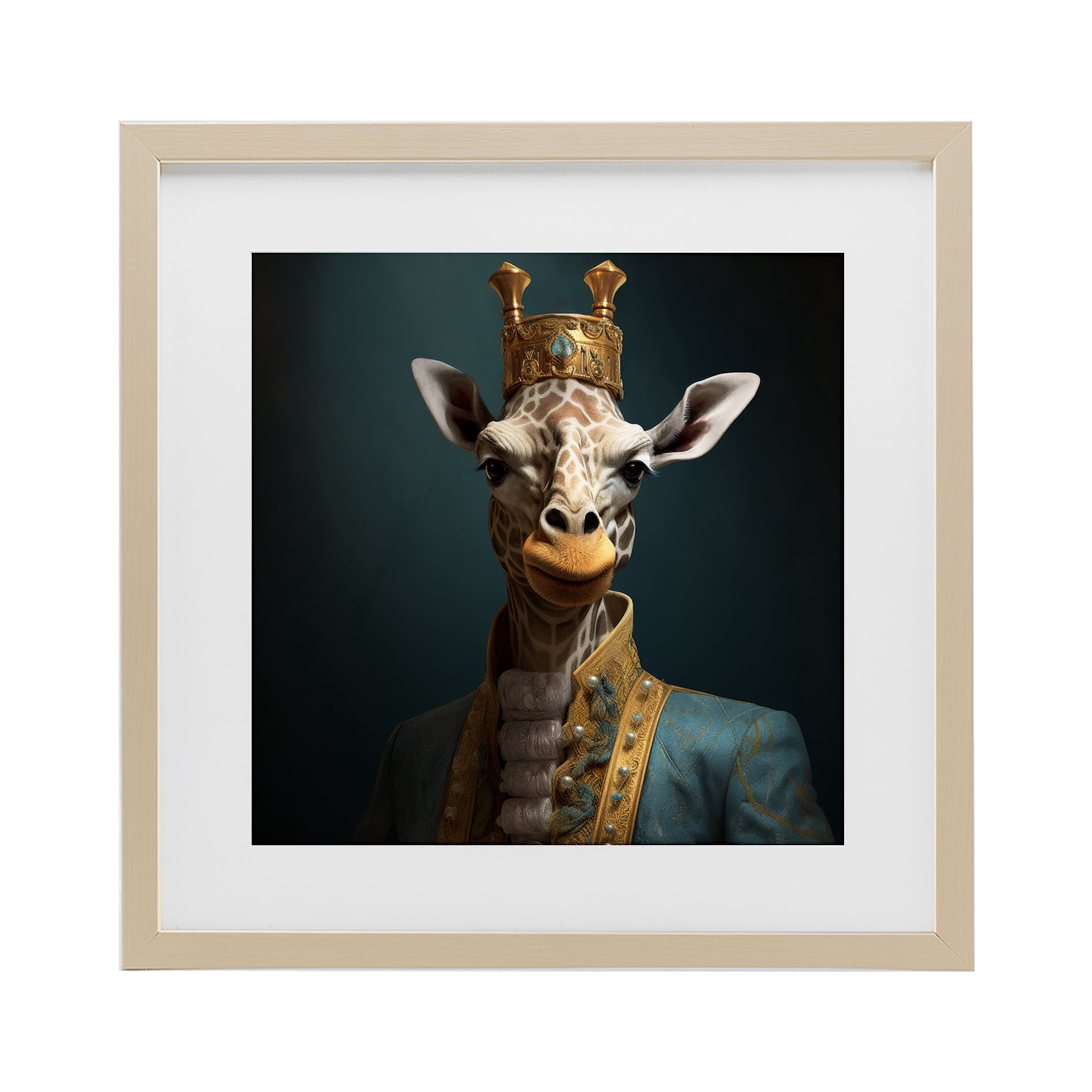 Stupell Industries Giraffe Gaze in Regal Crown Birch Framed Print Under Glass, design by Lazar Studio