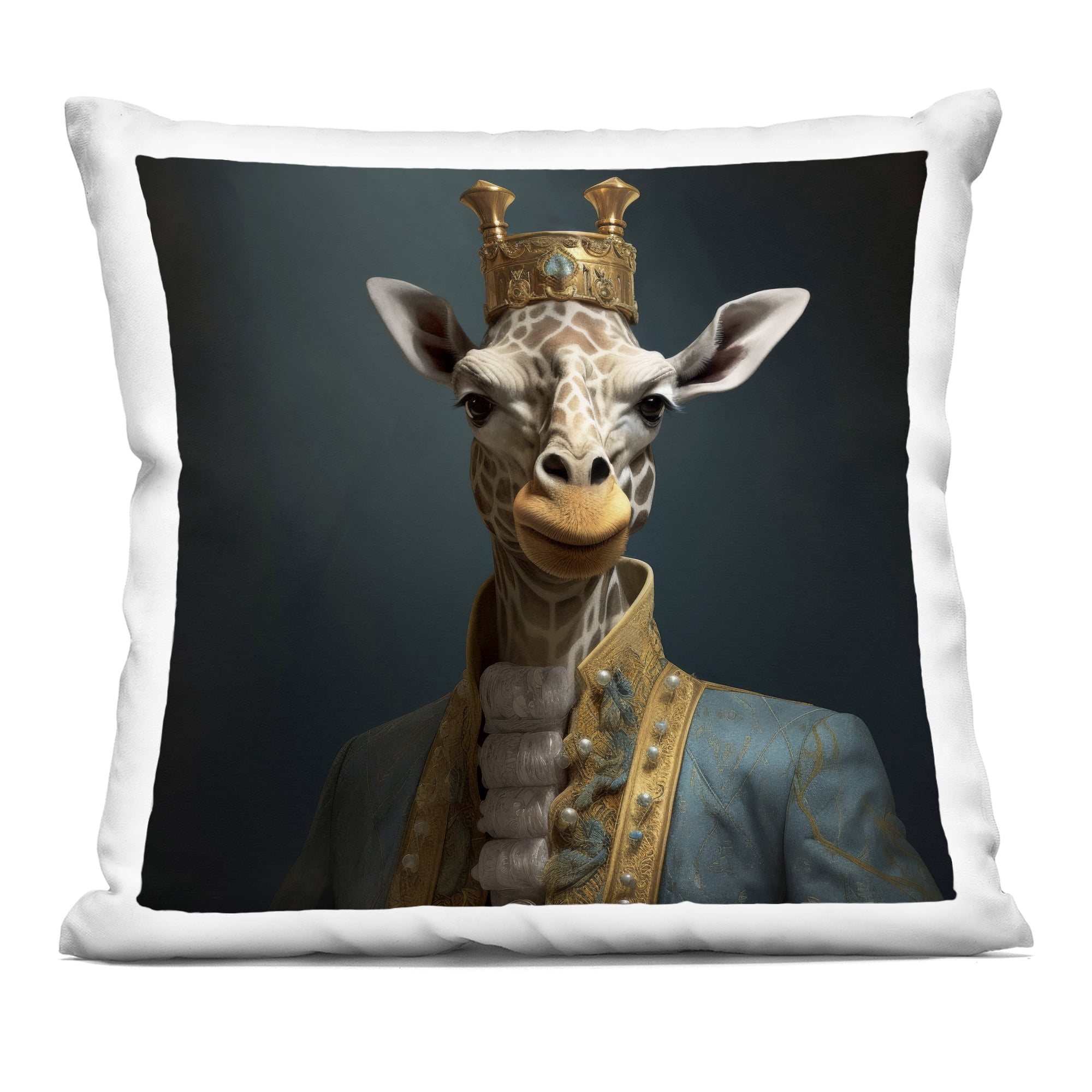 Stupell Industries Giraffe Gaze in Regal Crown Decorative Printed Throw Pillow, design by Lazar Studio, 18 x 7 x 18