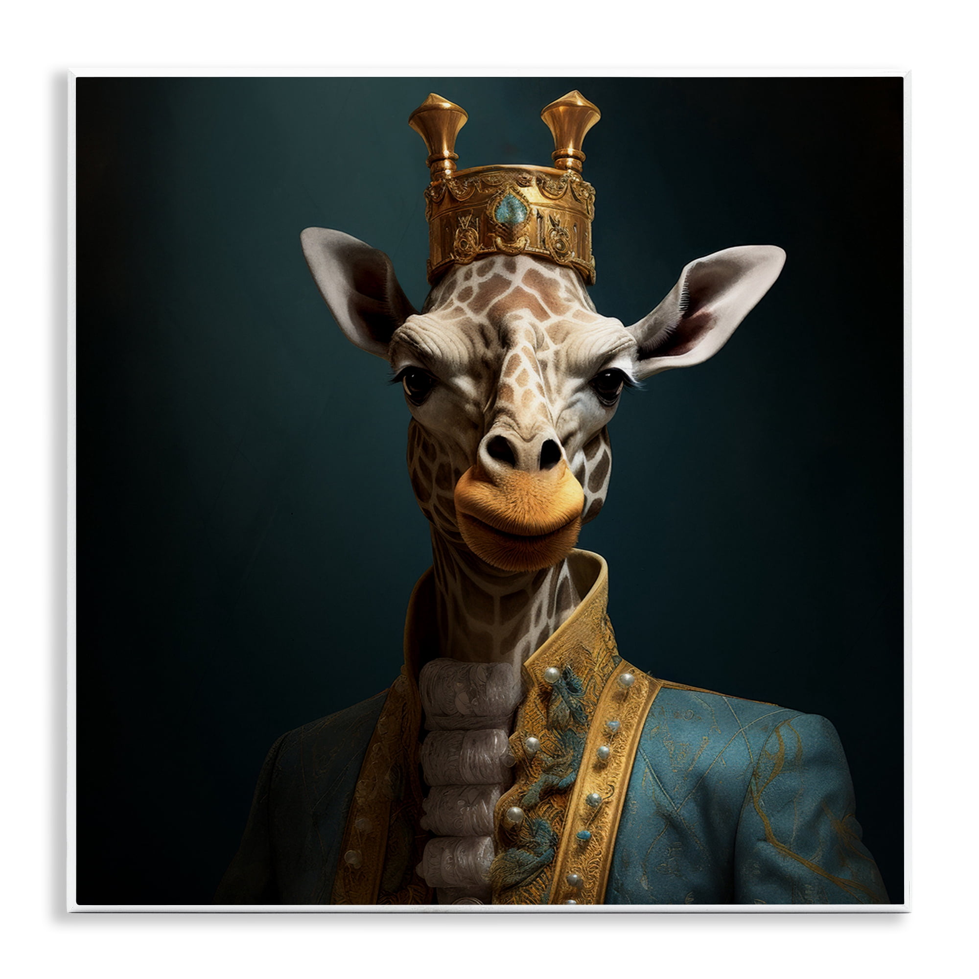 Stupell Industries Giraffe Gaze in Regal Crown Wall Plaque Art, design by Lazar Studio