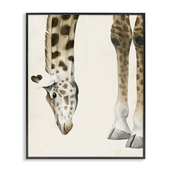 Stupell Industries Contemporary Giraffe Grazing Safari Animal Black Framed Giclee Art, 11 x 14, by Grace Popp