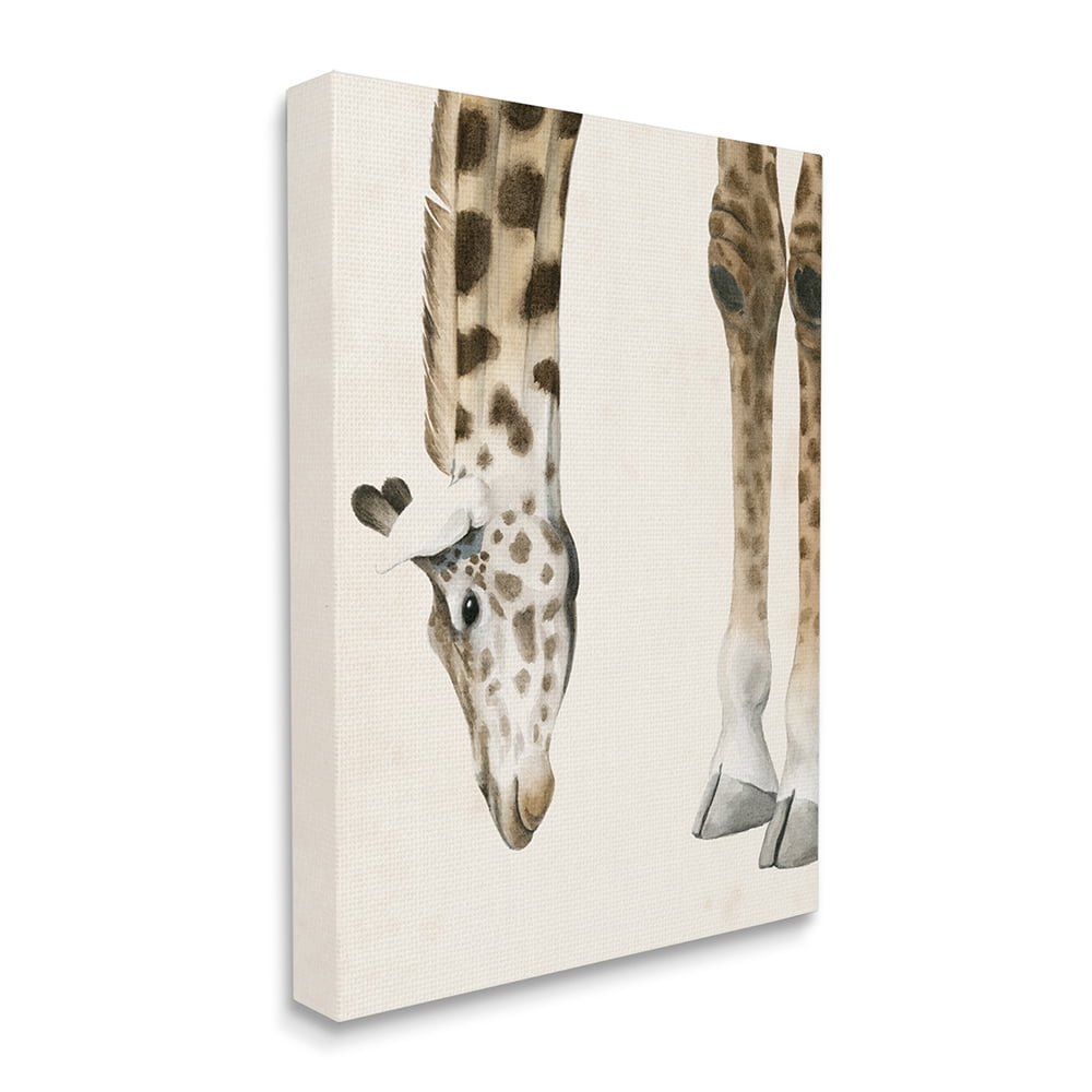Stupell Industries Giraffe Grazing Safari Animal Hoof Detail Canvas Wall Art by Grace Popp