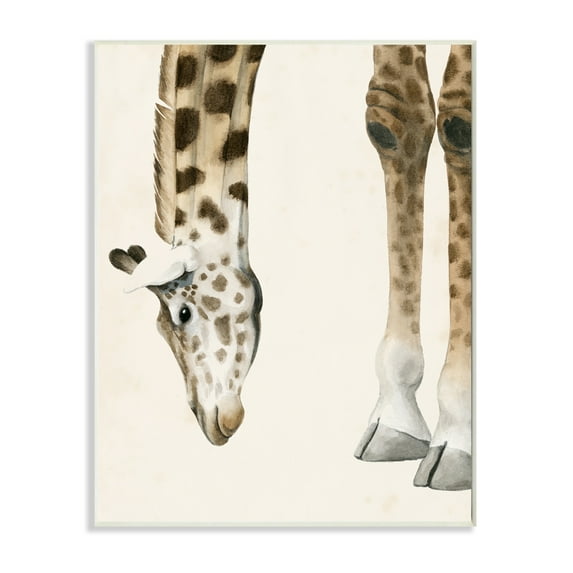 Stupell Industries Giraffe Grazing Safari Animal Hoof Detail Wall Plaque by Grace Popp