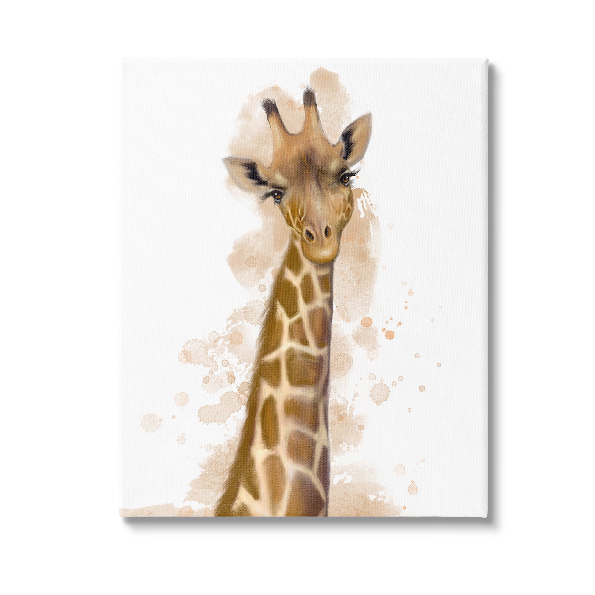 Stupell Industries Giraffe & Modern Splash Animals & Insects Painting Gallery Wrapped Canvas Art Print Wall Art, 24 x 30