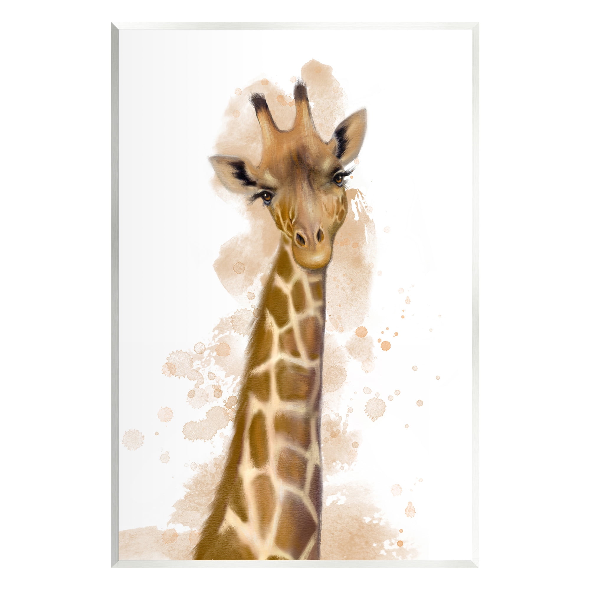 Stupell Industries Giraffe & Modern Splash Animals & Insects Painting Unframed Art Print Wall Art, 13 x 19