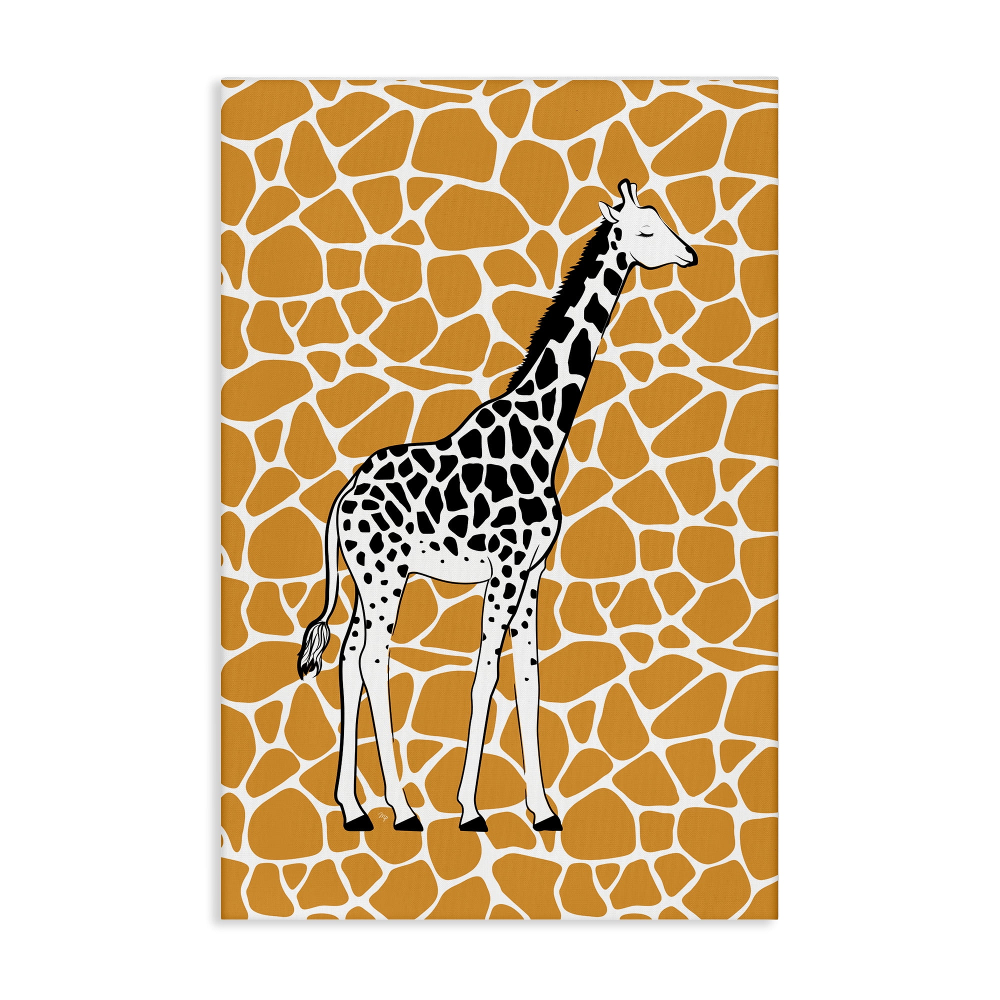 Stupell Industries Giraffe Spots Pattern Animals Painting Wrapped Canvas Art Print Wall Art, 20 x 30