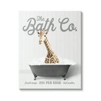Stupell Industries Giraffe in Bubble Bath Animals & Insects Painting Gallery Wrapped Canvas Print Wall Art, 16 x 20