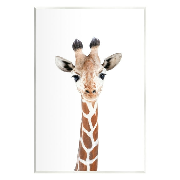 Stupell Industries Giraffe on White Portrait Animals & Insects Painting Unframed Art Print Wall Art, 10 x 15